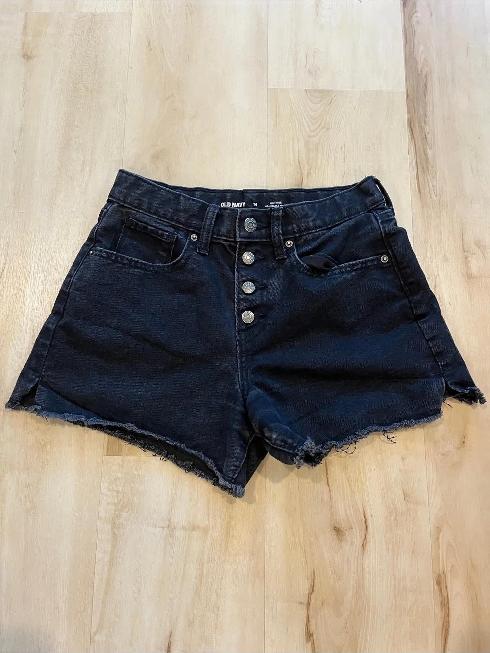 Old Navy 14 High Rise Jean Shorts Black